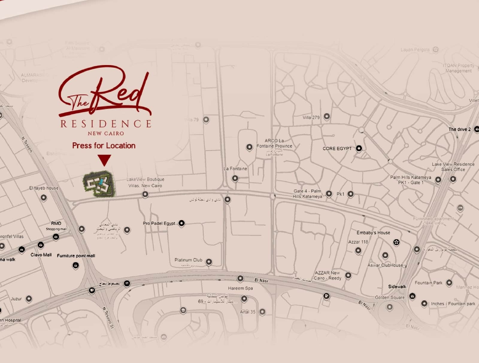 موقع كمبوند البروج القاهرة الجديدة