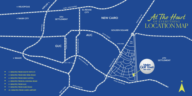 موقع مشروع جولف تاون القاهرة الجديدة